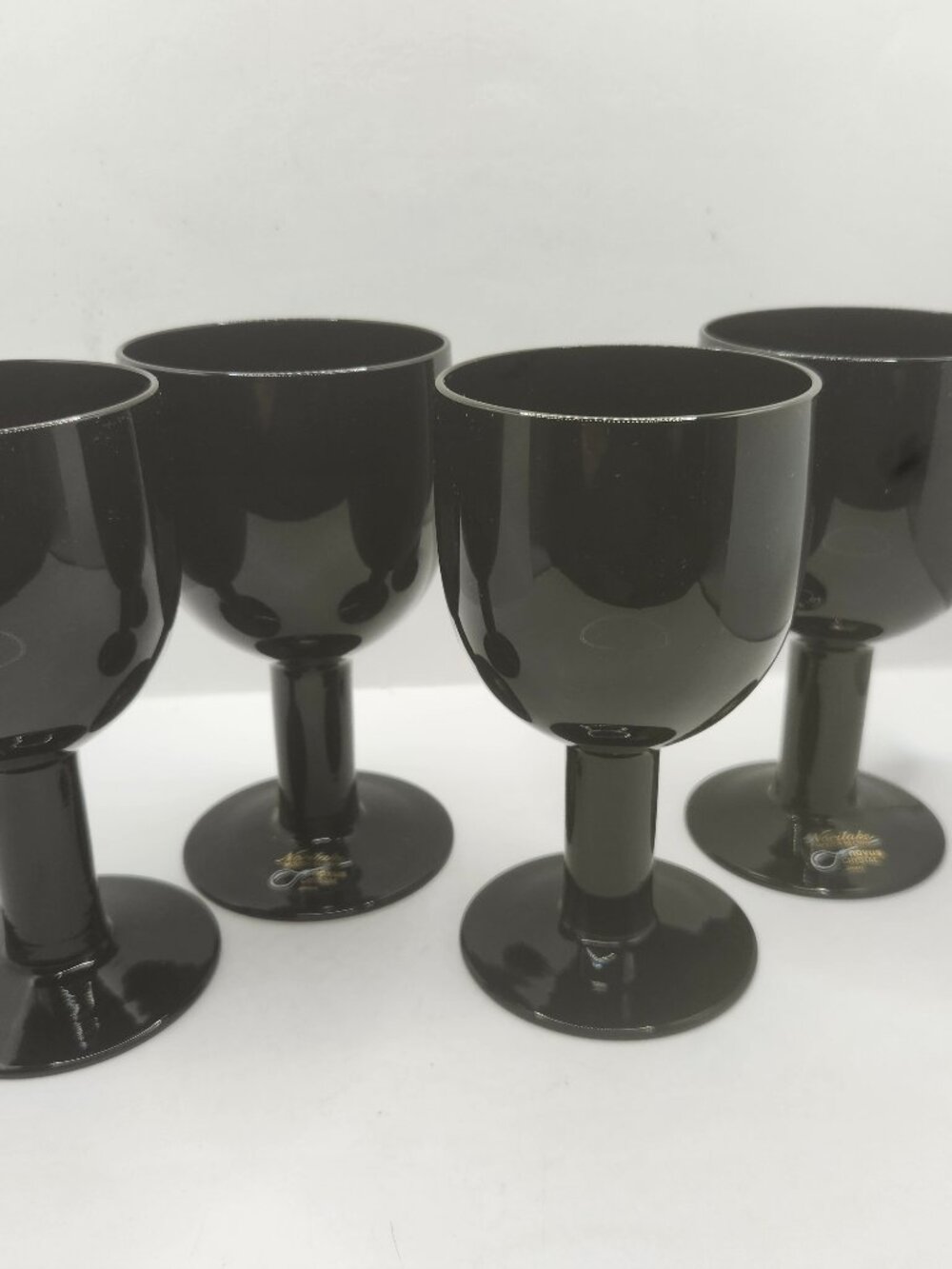 Vintage Set of 4 Noritake Novis Black Wine Glasses